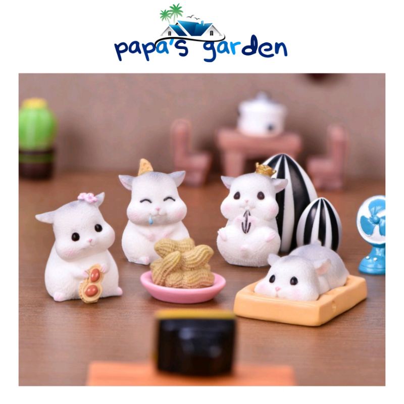 Mô hình trang trí tiểu cảnh❤️Terrarium❤️Gia đình chuột hamster dễ thương