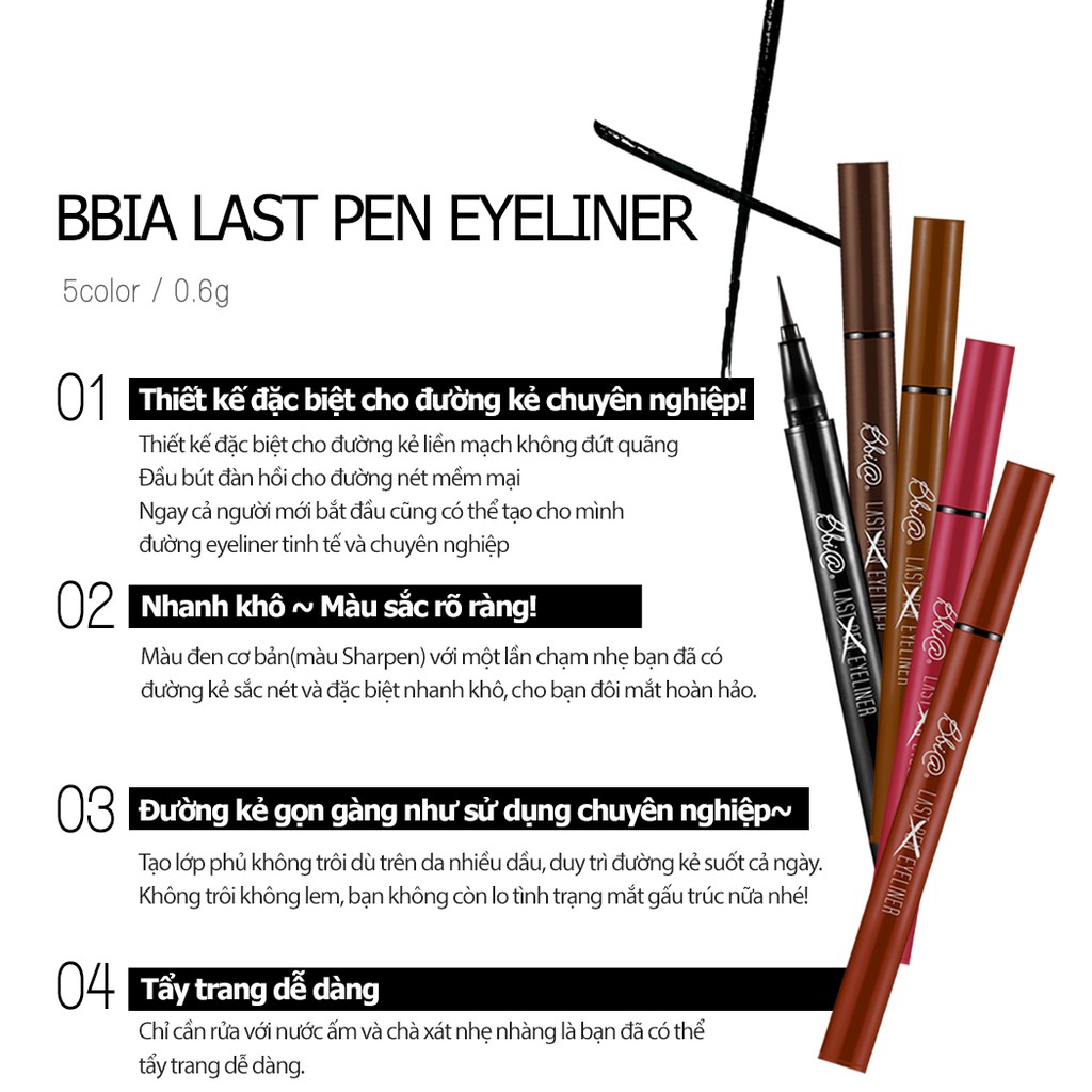Kẻ mắt nước Bbia Last Pen Eyeliner - 03 Choco Brown 0.6g - Bbia Official Store