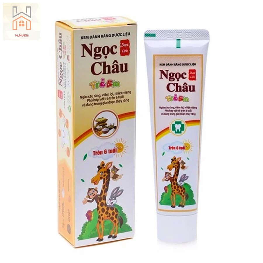 Kem Đánh Răng Dược Liệu Ngọc Châu 125g,170g,Trăng Răng, Trẻ Em 2-6 tuổi, Trên 6 tuổi