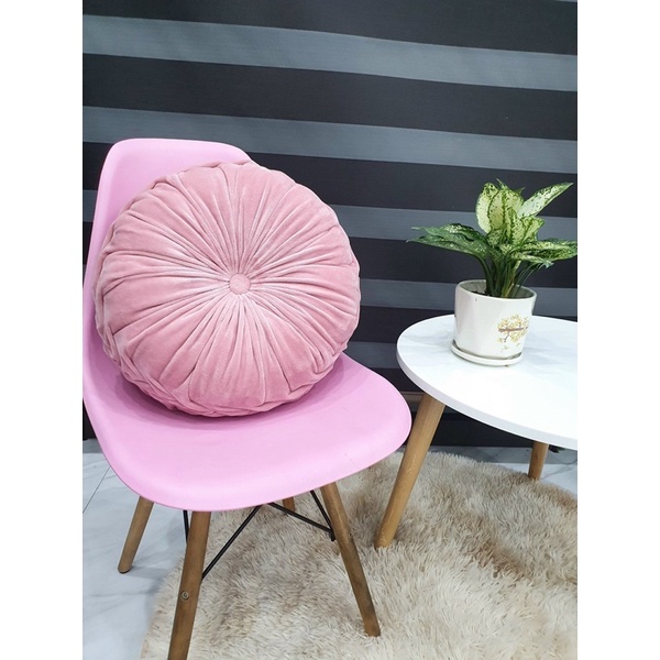 Gối tựa lưng sofa đệm ngồi bệt tròn hình bí ngô bánh xe  sang chảnh, vải nỉ nhung cao cấp mẫu mới 40cm hàng hót _TN1