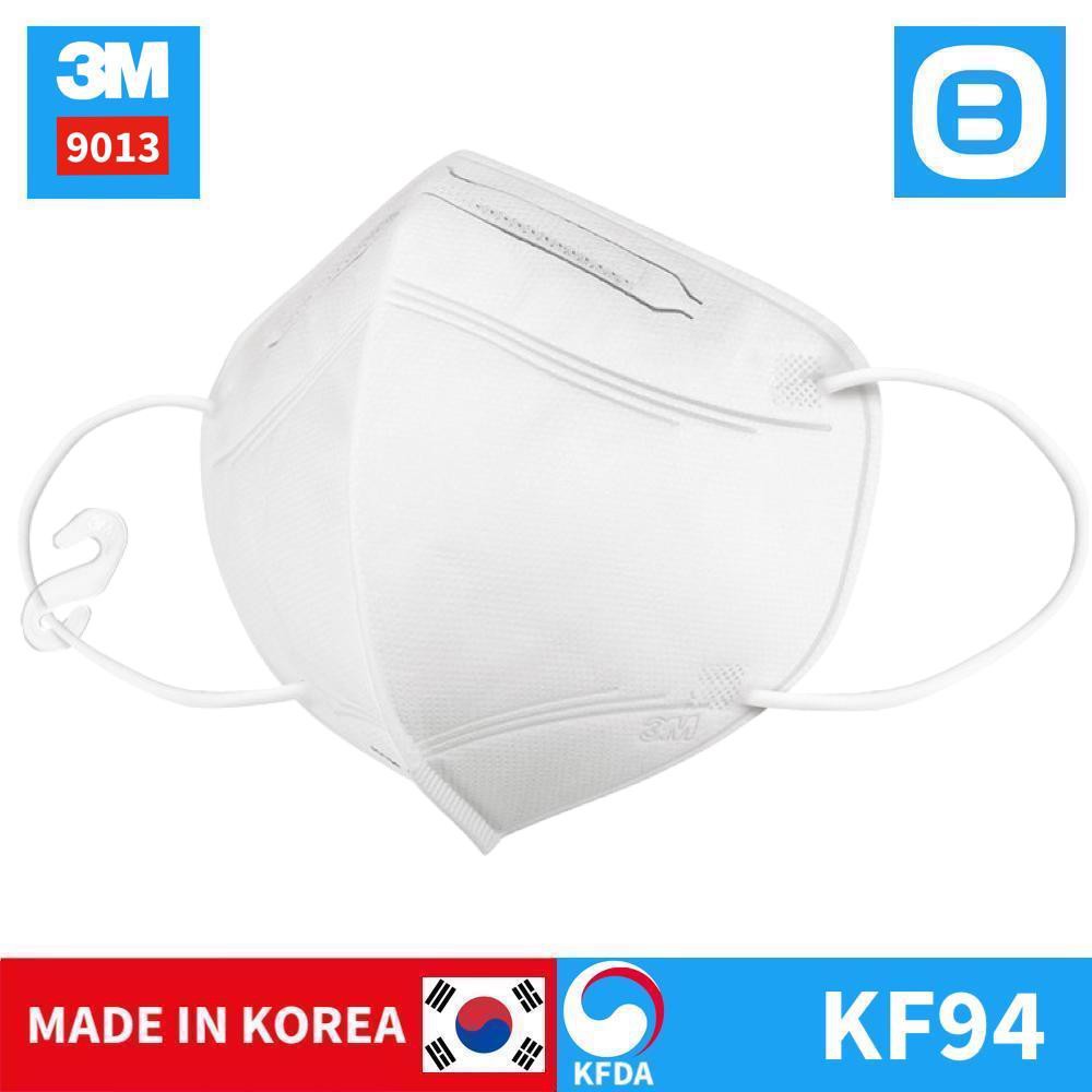 3M 9013 KF94 khẩu trang nhập khẩu Hàn Quốc lọc 94% bụi mịn, CÓ MÓC TREO, màu trắng