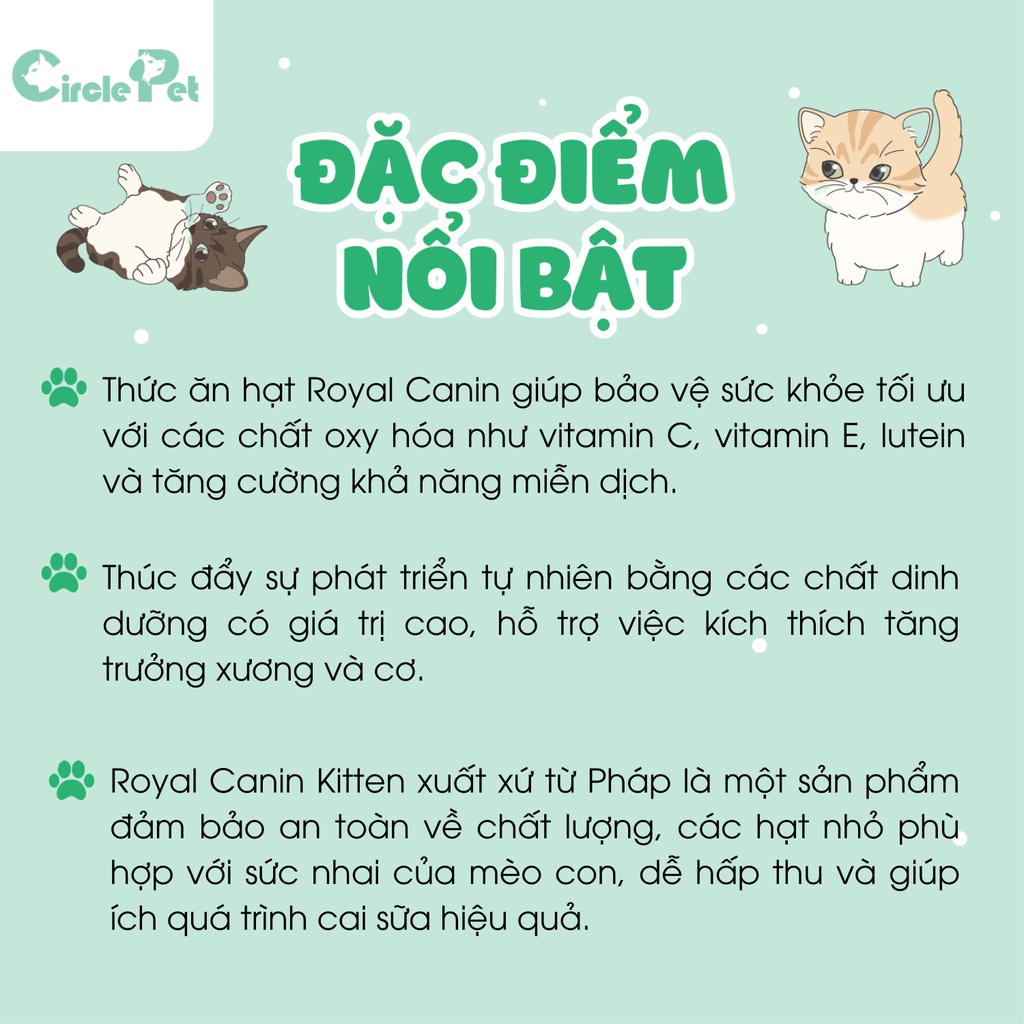 Thức Ăn Hạt Cho Mèo Royal Canin Kitten Giúp Cho Quá Trình Cai Sữa Hỗ Trợ Tiêu Hóa 2kg - Circle Pet