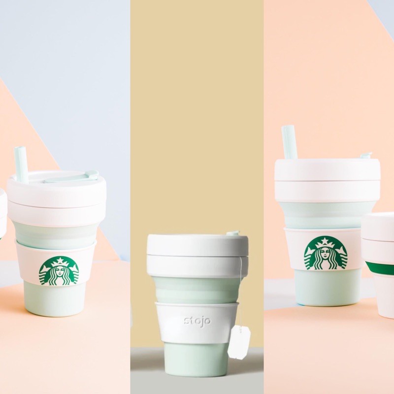 [Liên hệ trước khi đặt] LY/BÌNH GẤP GỌN STARBUCKS STOJO 16OZ - 473ML (CHÍNH HÃNG) MÀU Mint