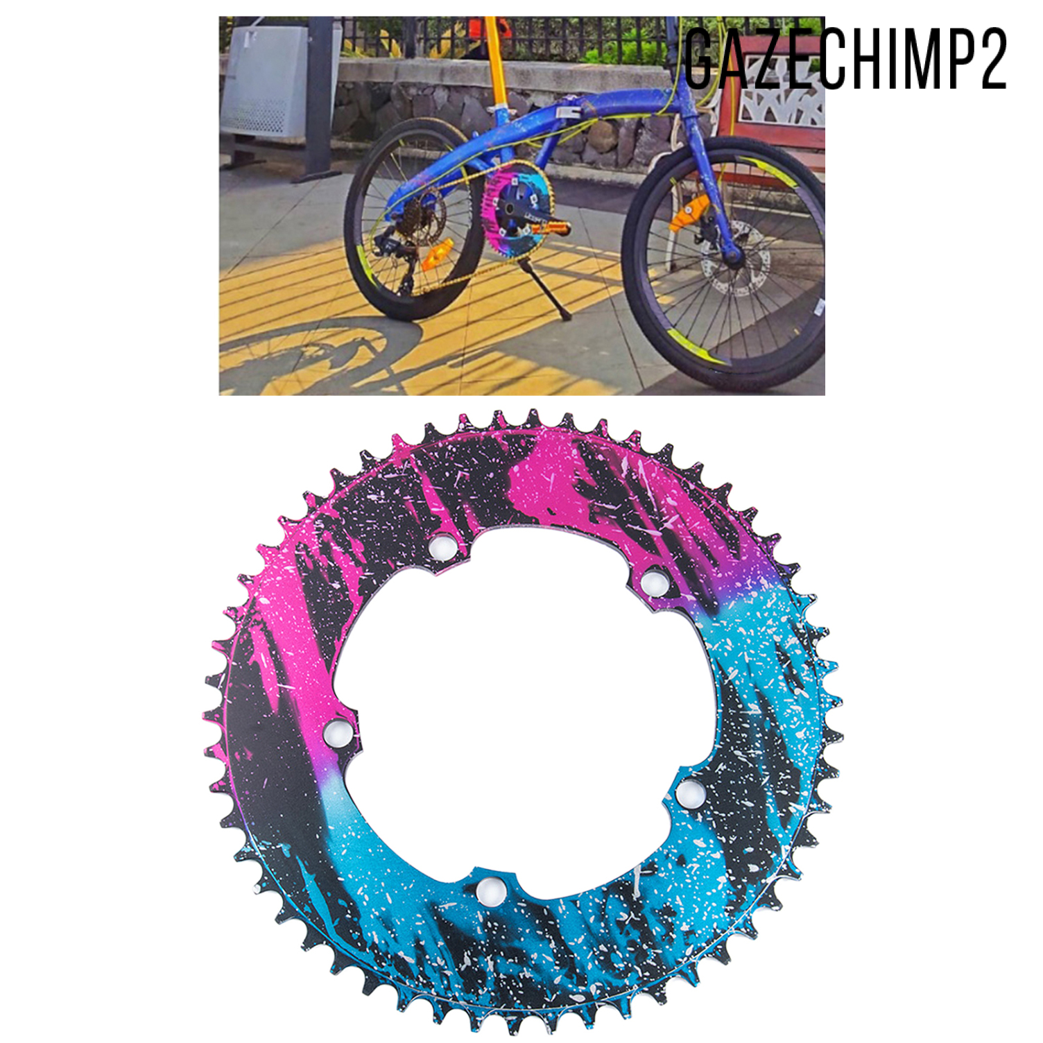 [GAZECHIMP2]Bike Chainring Single Speed Road 54T/56T BCD130 Sprocket Refit Chainwheel