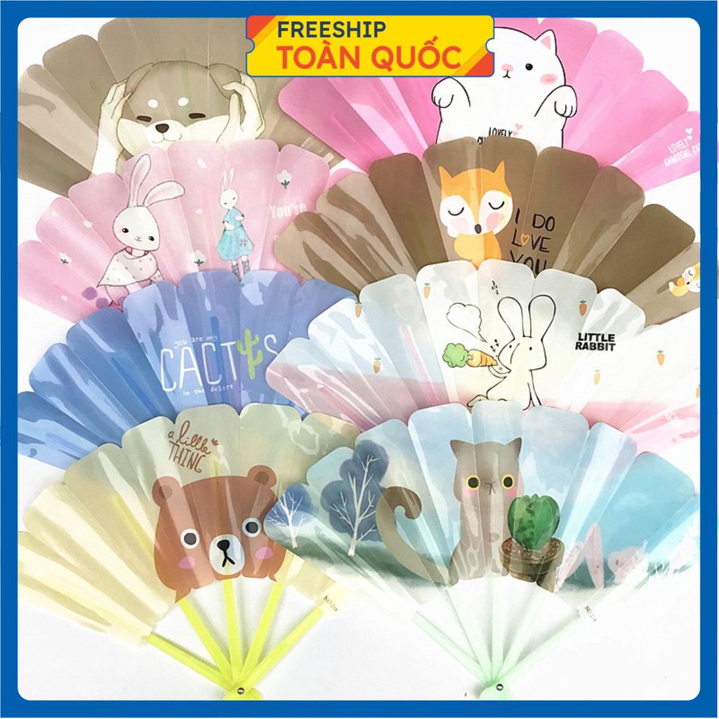PVN15190 Quạt nhựa cầm tay dễ thương nhiều hình T2 .