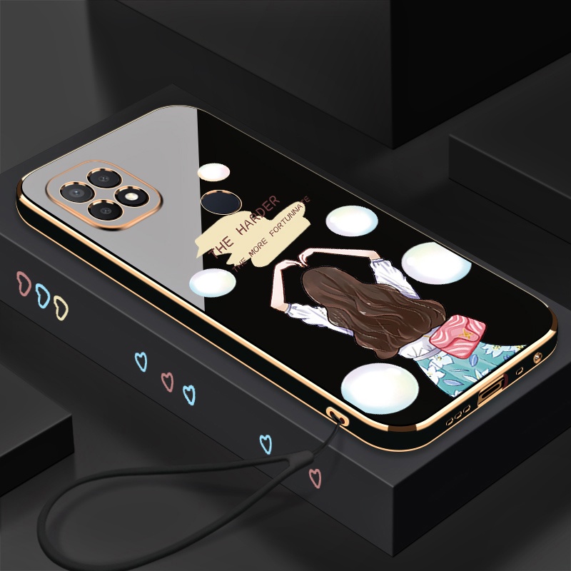 Ốp Lưng Chất Liệu silicone Họa Tiết Hoạt Hình Có Dây Cho oppo a15 a15s