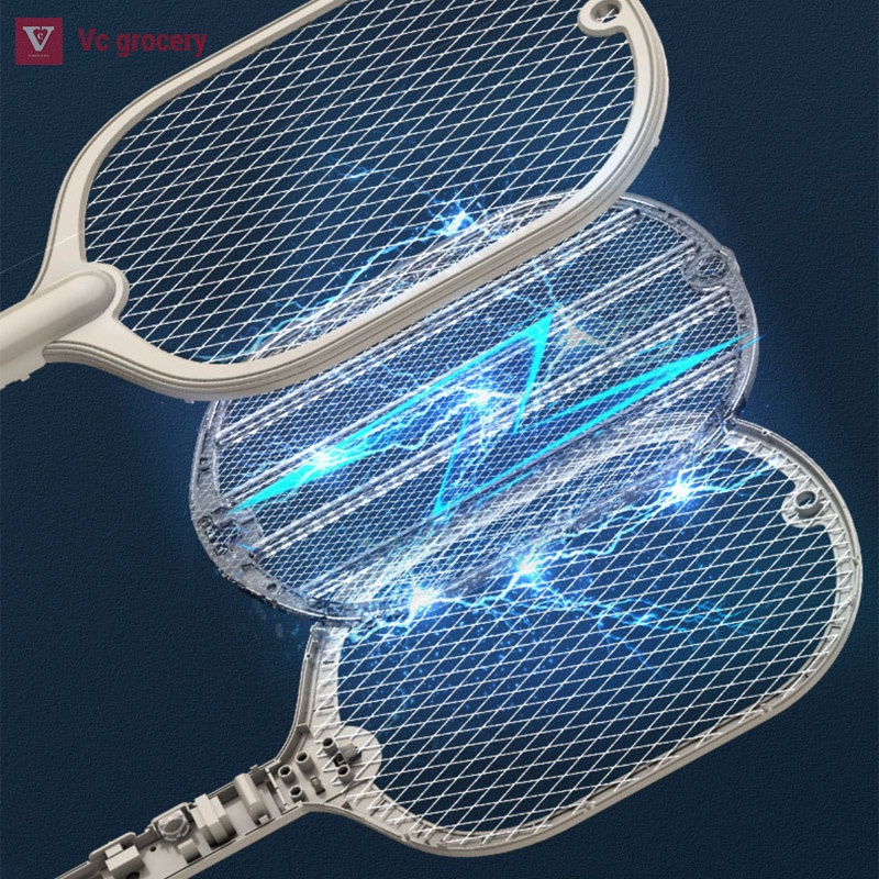 [Voucher]Vợt muỗi tự động kiêm đèn bắt muỗi 2 in 1 tự động sạc tích điện, vợt bắt muỗi thông minh cao cấp để bàn