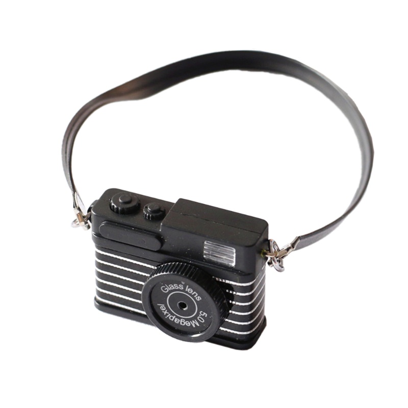 Mô hình máy ảnh mini tỉ lệ 1/12 phong cách retro làm đạo cụ chụp ảnh trẻ sơ sinh trang trí nhà búp bê