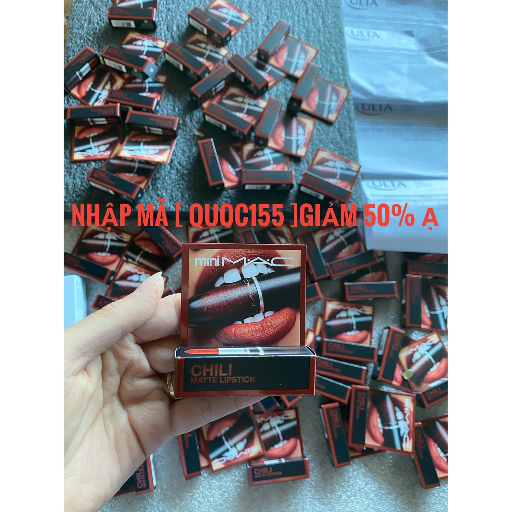 [Hàng Mỹ] Son 🌟 MAC 🌟 Chili/ruby woo mini  Chuẩn Auth đây là một trong những thương hiệu son đình đám nhất hiện nay