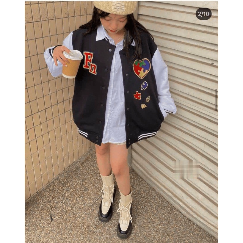 Áo Khoác Bomber Nữ Chất Dù 2 Lớp Fn In Trái Tim Form Rộng Che Nắng Tốt Mặc Thời Trang [NEW UNISEX]