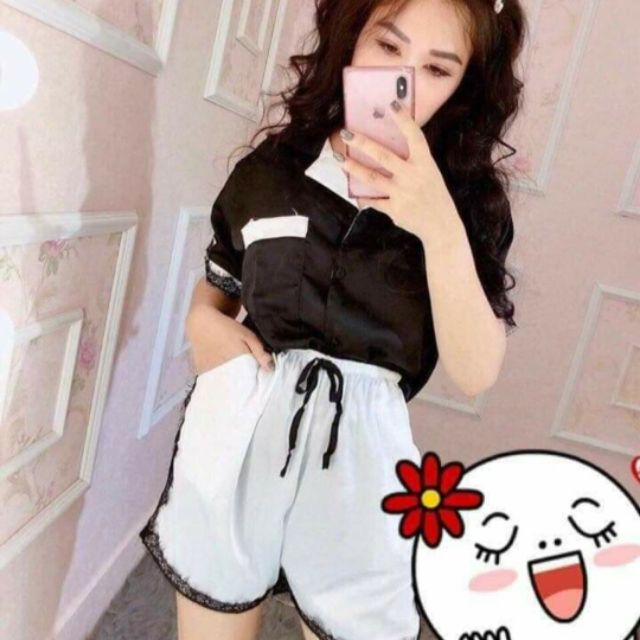 Bộ lụa nữ mặc nhà vải đẹp, chất mát