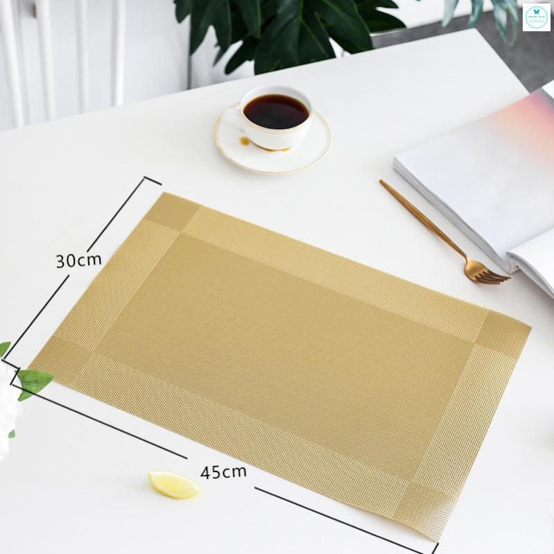 Tấm lót bàn ăn cao cấp kẻ viền sang trọng trang trí bàn ăn bữa tiệc