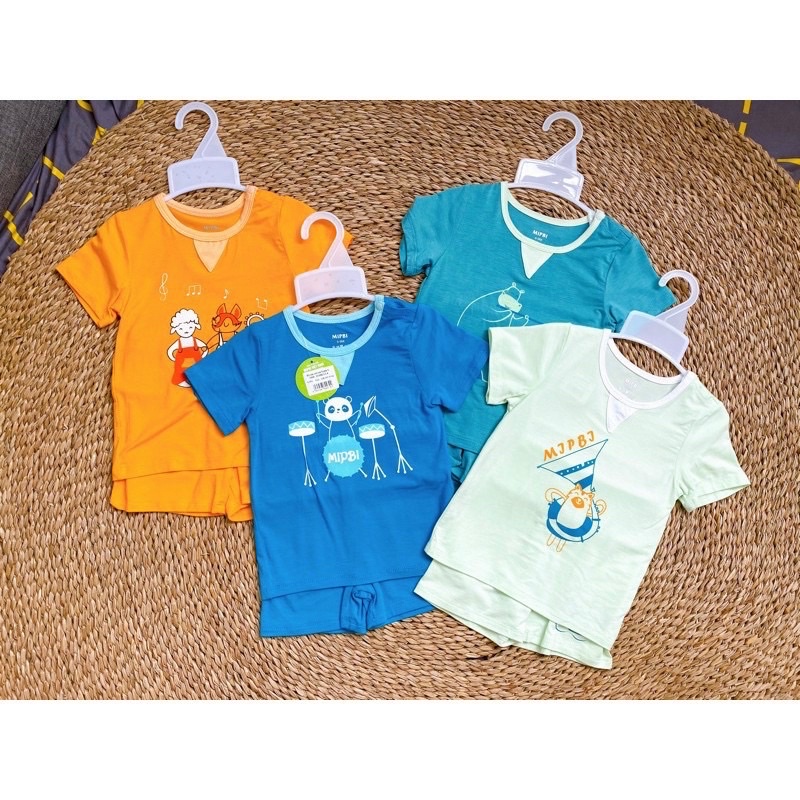 Bộ cộc tay Mipbi petit sợi tre rất mềm mịn cho bé 6m đến 2y