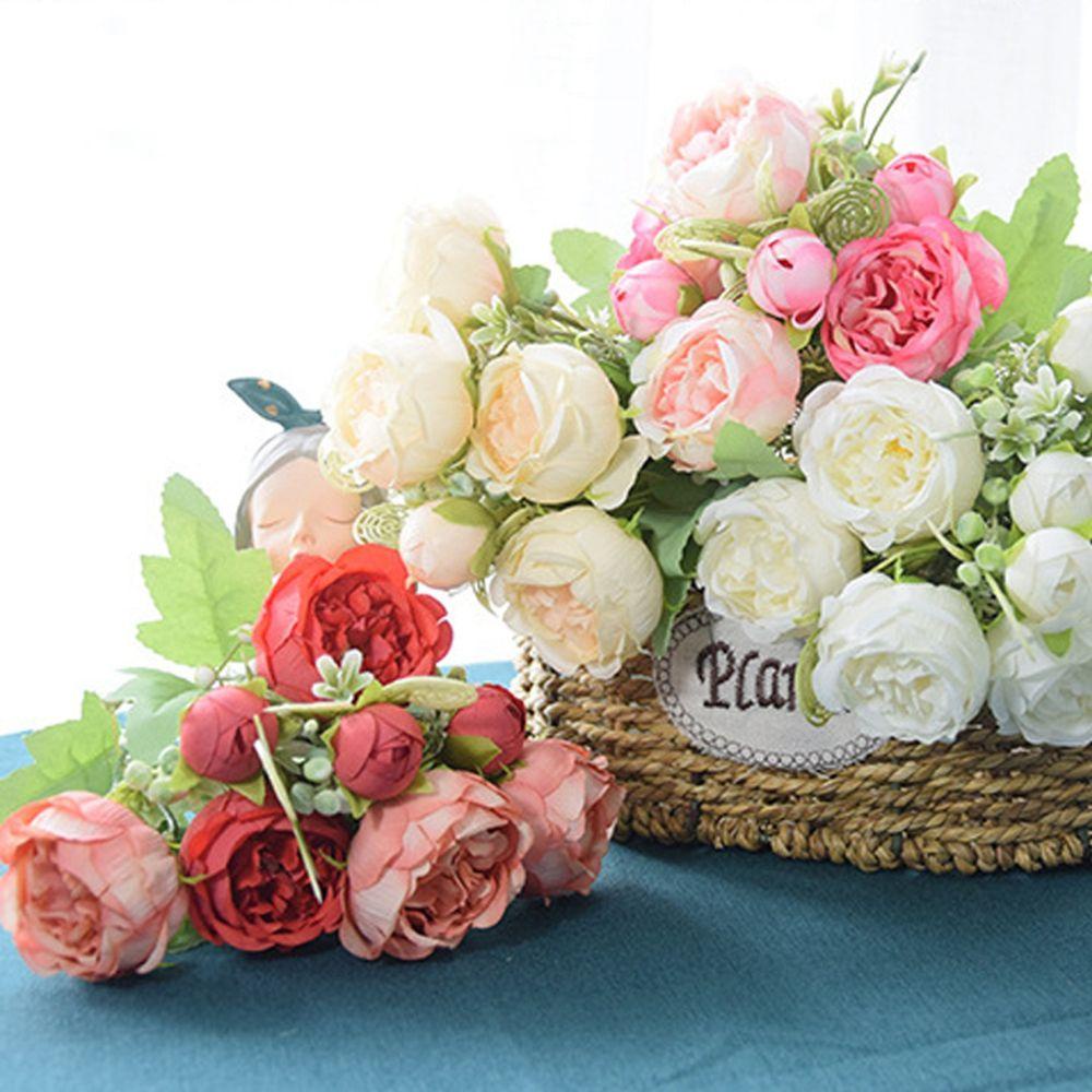 1 Bó Hoa Peonies Nhân Tạo Dùng Cho Trang Trí Tiệc Cưới