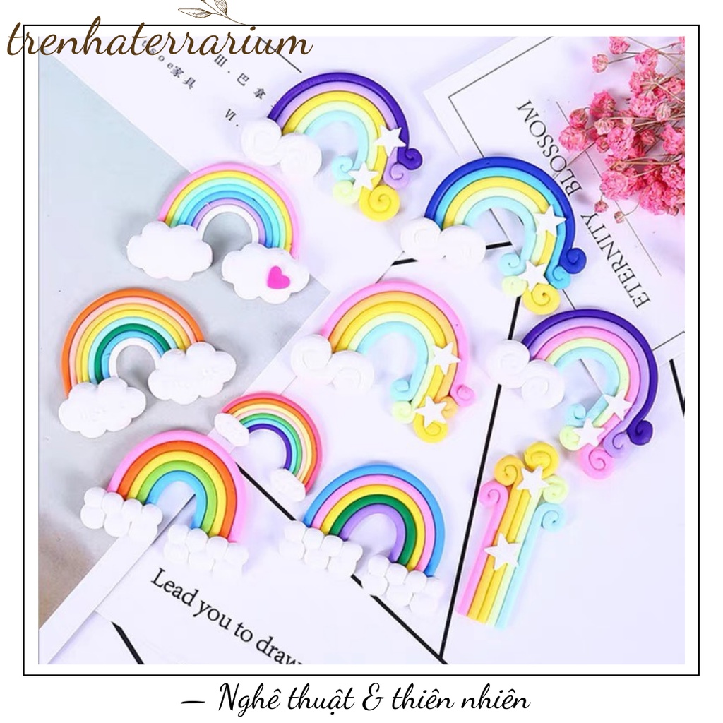 Tiểu cảnh cầu vồng ngôi sao terrarium cực cute trang trí sen đá