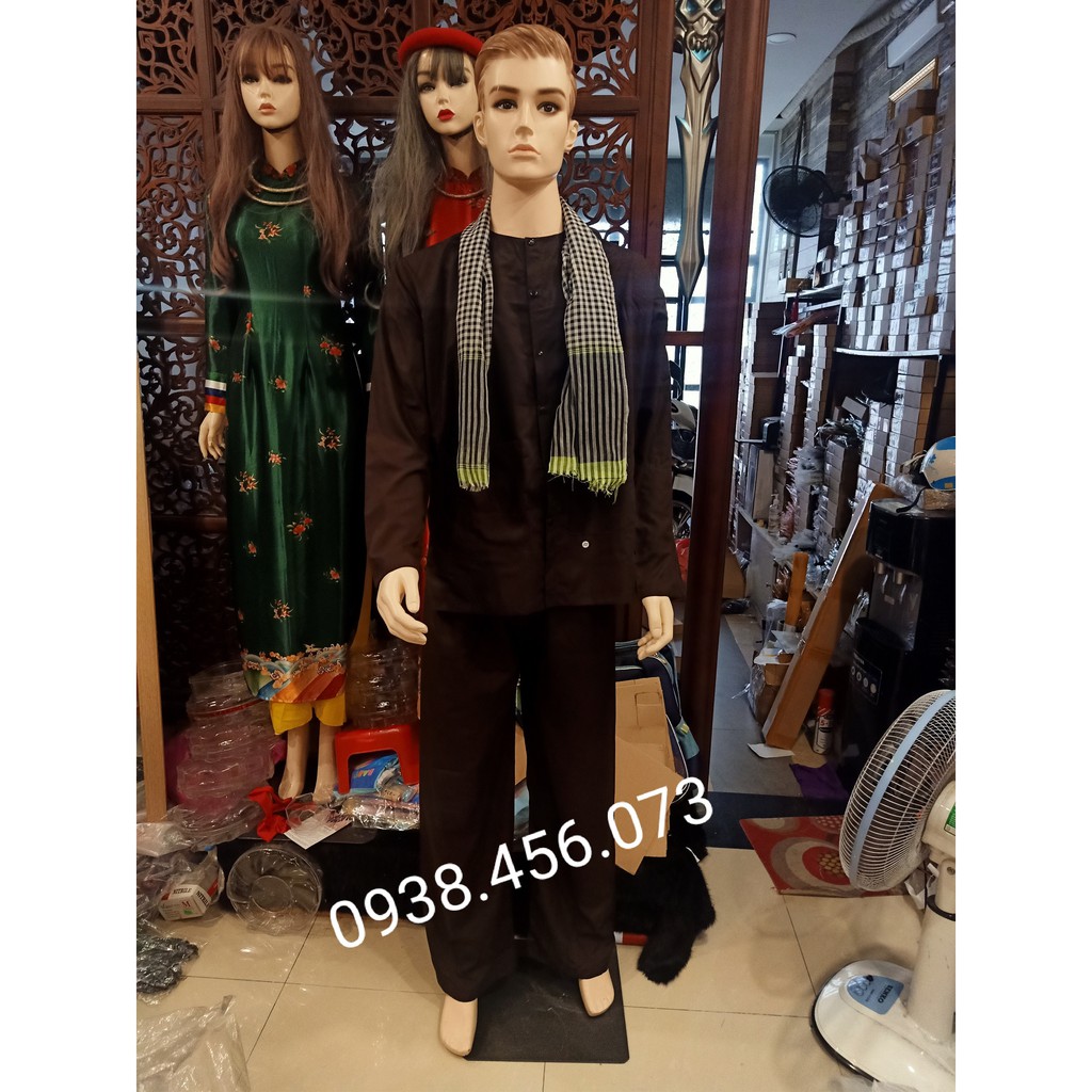Áo Bà Ba Nam Vải Kate Cao Cấp Kèm Khăn Rằn, Quần Áo Chú Cuội Chị Hằng Nhân Dịp Trung Thu