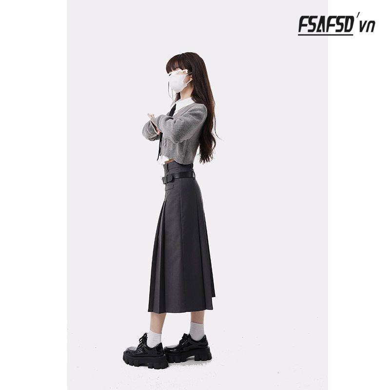 Chân Váy Chữ a Dáng Dài Lưng Cao Thời Trang Mùa Thu Cho Nữ