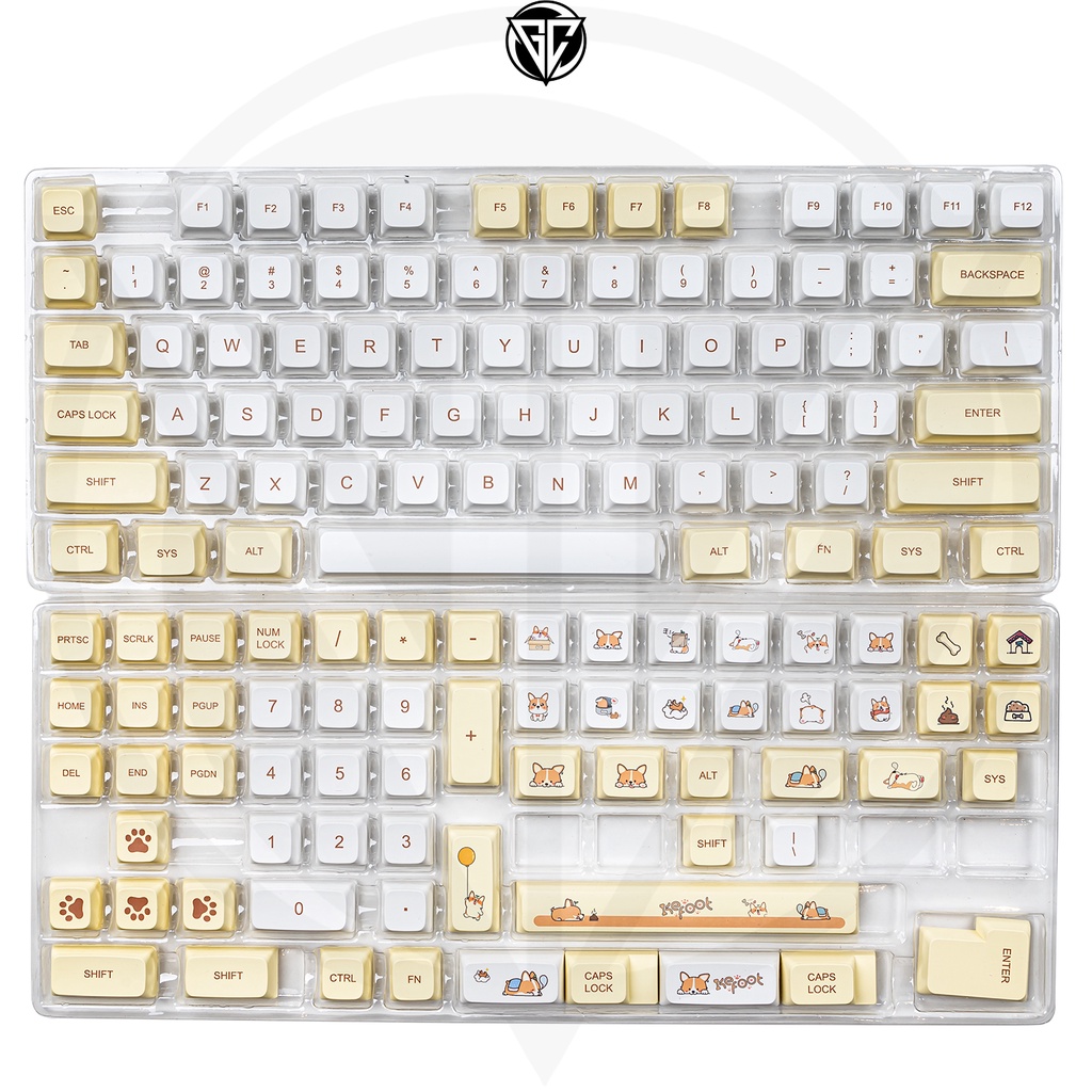 Keycap CORGI XDA 138 nút bàn phím cơ Thick PBT