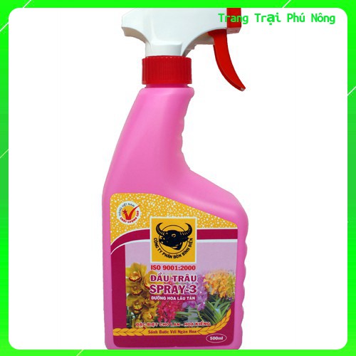 Đầu Trâu SPRAY-3 Dưỡng Hoa Lâu Tàn - Chuyên Cho Lan, Cây Kiểng - Bình Phun 500ml