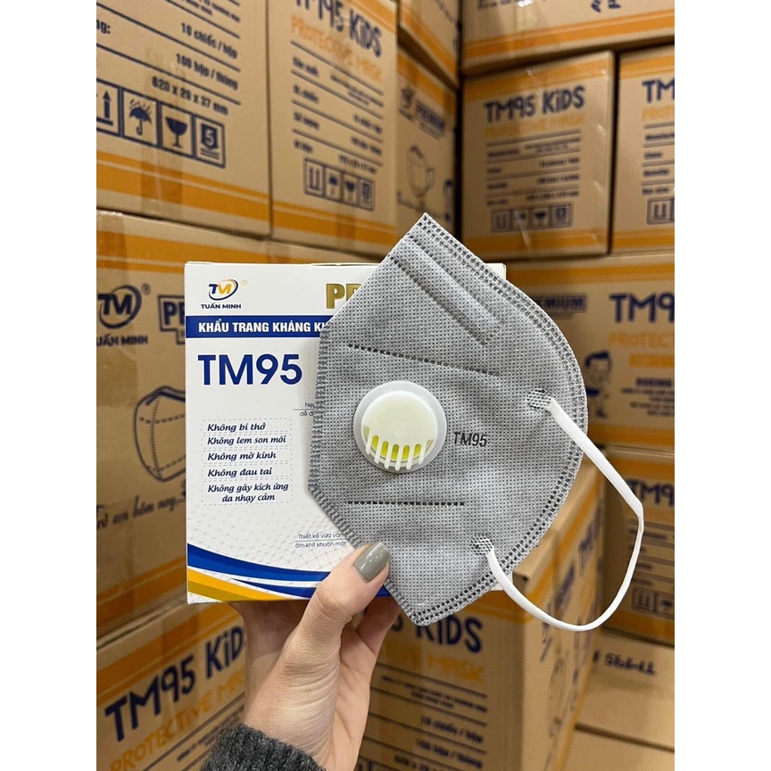 [ HÀNG CÓ SẴN] 10 Chiếc Khẩu Trang Y Tế 5D TM95, KT 5 Lớp Tuấn Minh Ngăn Ngừa Bụi, Vi Khuẩn, Giọt Bắn Có Van