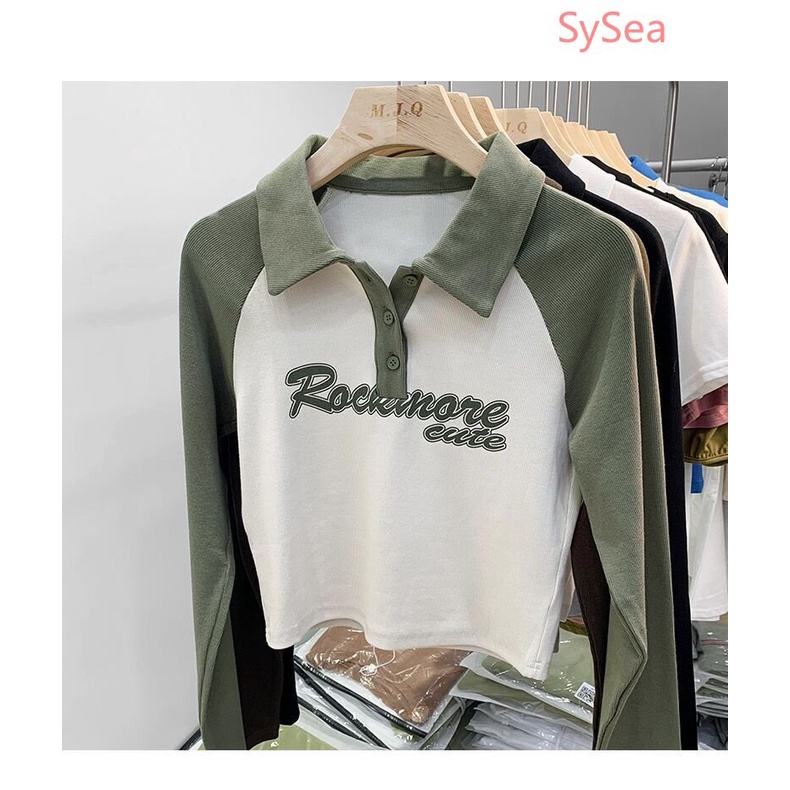 Áo Polo Thời Trang Mùa Thu Vintage Mỹ Dành Cho Nữ