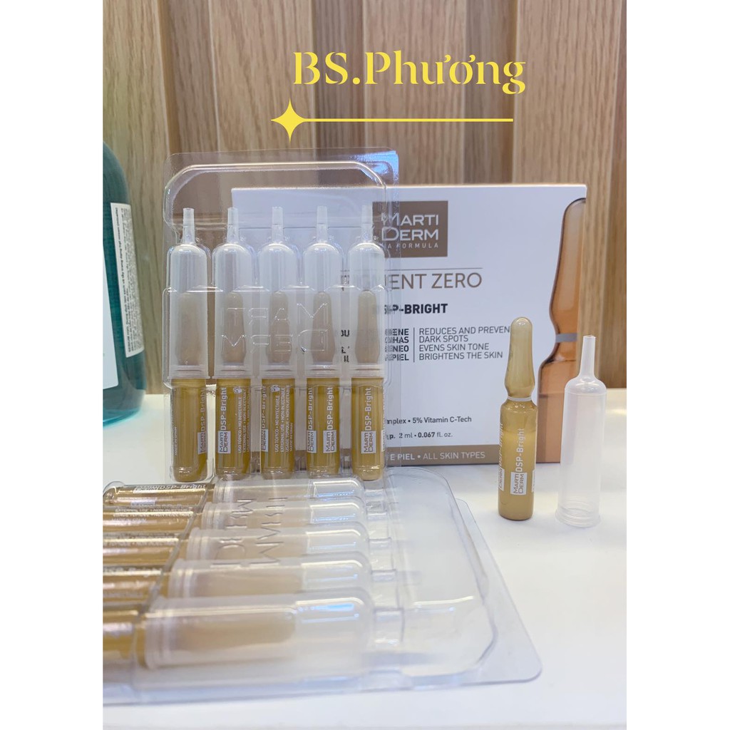 Ampoule Dưỡng Sáng Đều Màu Da, Giảm Đốm Sắc Tố - MartiDerm Pigment Zero DSP Bright( ống lẻ)