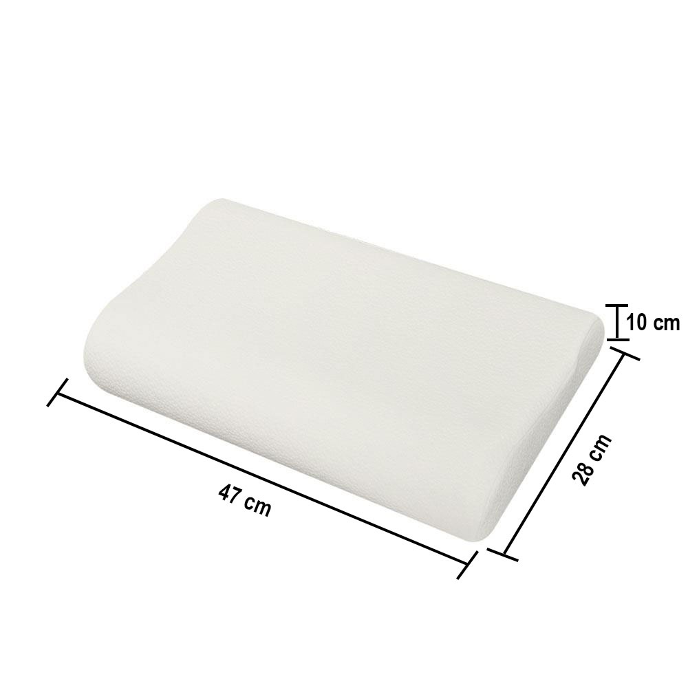 HomeBase HLS Gối sức khỏe kèm vỏ gối bằng cao su êm ái LITTLE W47xD28xH10 Cm màu trắng