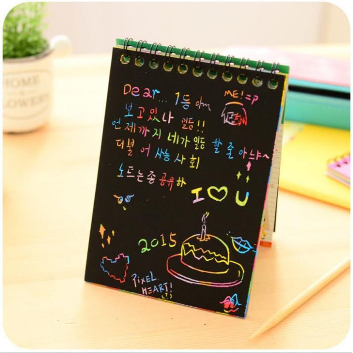 Sổ tay ma thuật Scratch Note nhiều sắc màu (10 tờ) (14*10.5cm) CHIP00064