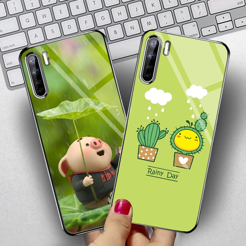 Ốp OPPO A91, Reno 3 mặt kính gương bóng