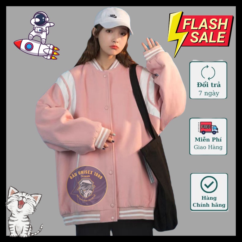 Áo Khoác Bomber Teddy Phối 2 Vai Hot Trend - Áo Khoác Bomber Mùa Đông