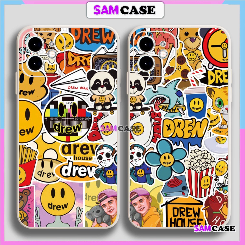 Ốp lưng iPhone 6/6s/7/8/X/XS/11/12/13/14 Pro Plus Max viền vuông chống sốc bảo vệ camera silicon mềm hình Drew11-1