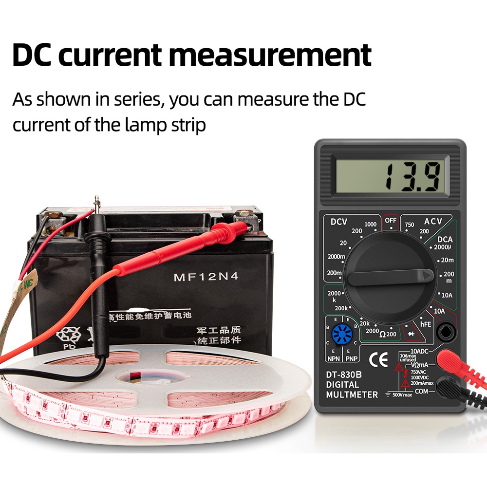 Đồng Hồ Vạn Năng Kỹ Thuật Số DT830B Màn Hình LCD 750 / 1000V Kèm Phụ Kiện