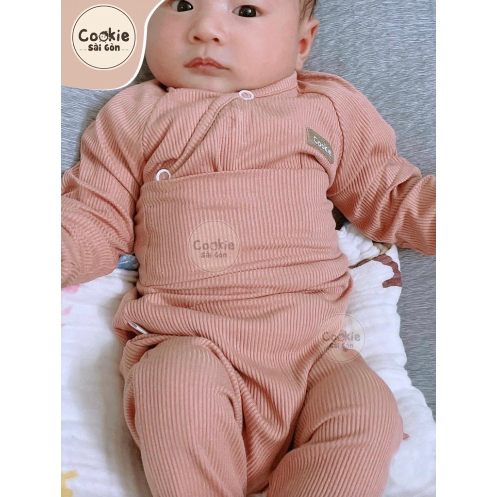 COOKIE - Bộ dài tay sơ sinh cho bé trai/bé gái chất vải tăm mềm