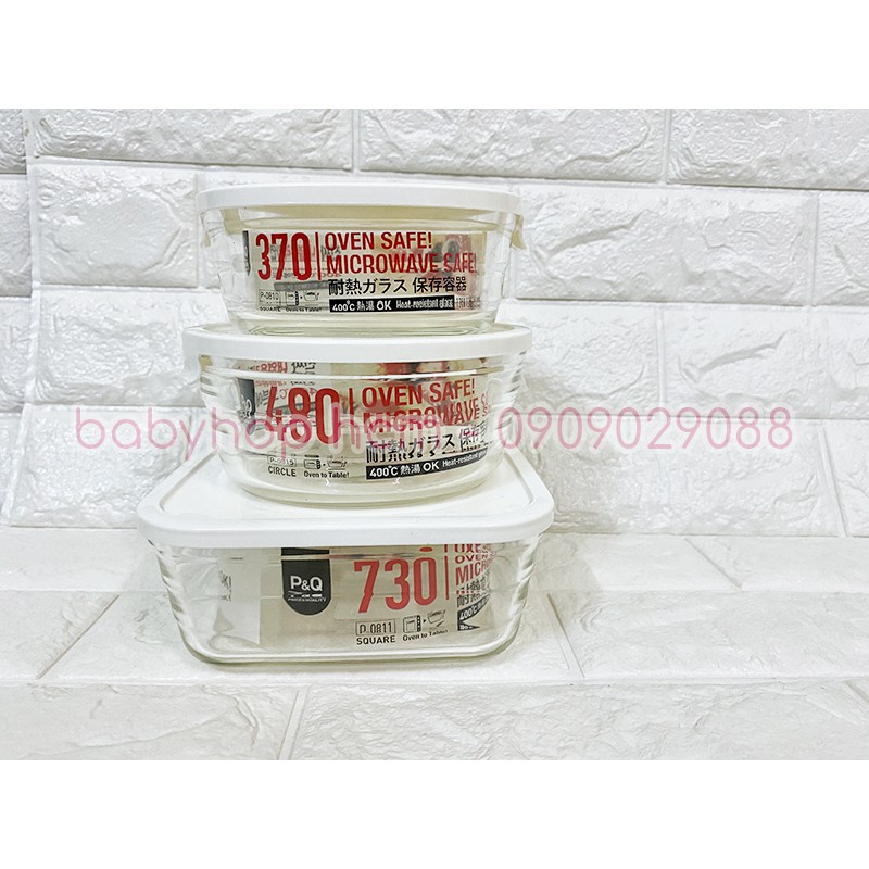 Hộp thủy tinh chịu nhiệt Lock&Lock Easy Seal Container P-0810 [370ML] P-0815 [480ML] P-0811 [730ML] Hàng P&Q