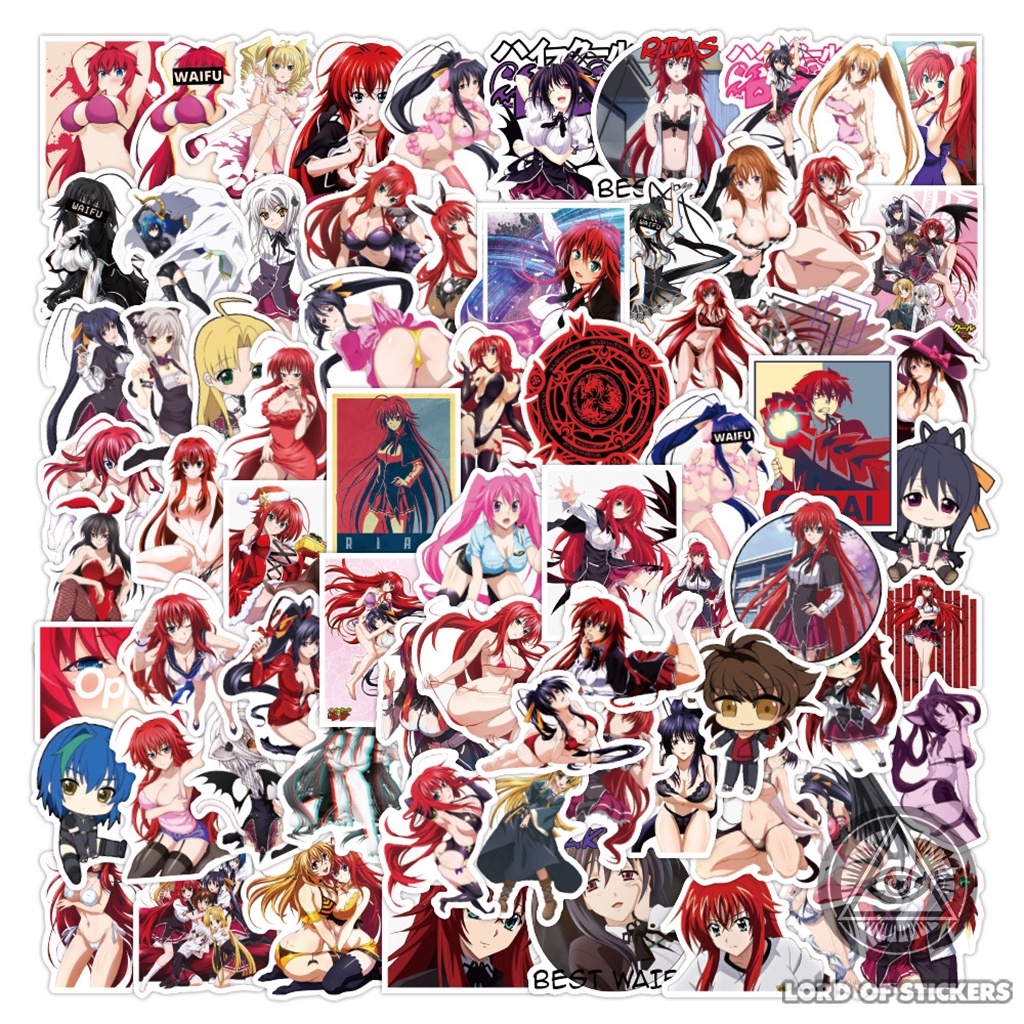 Set 100 Hình Dán High School DxD Sticker Sexy Anime Girl Chống Thấm Nước Trang Trí Mũ Bảo Hiểm, Ván Trượt, Laptop, Vali