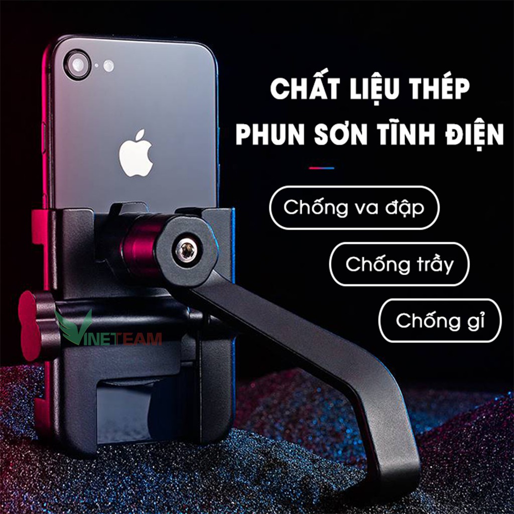 Giá Đỡ Điện Thoại Gắn Xe Máy Inox C2/ S500 / A5 Chống Rung, Chống Cướp Cực Chắc Chắn