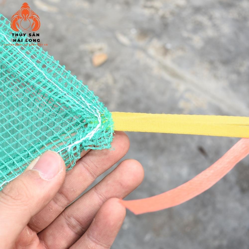 Tráng - vèo lưới nuôi cá, ếch, lươn... có nắp đậy chống nhảy sợi cước xanh ô mắt 3.5ly không xô dạt mắt lưới