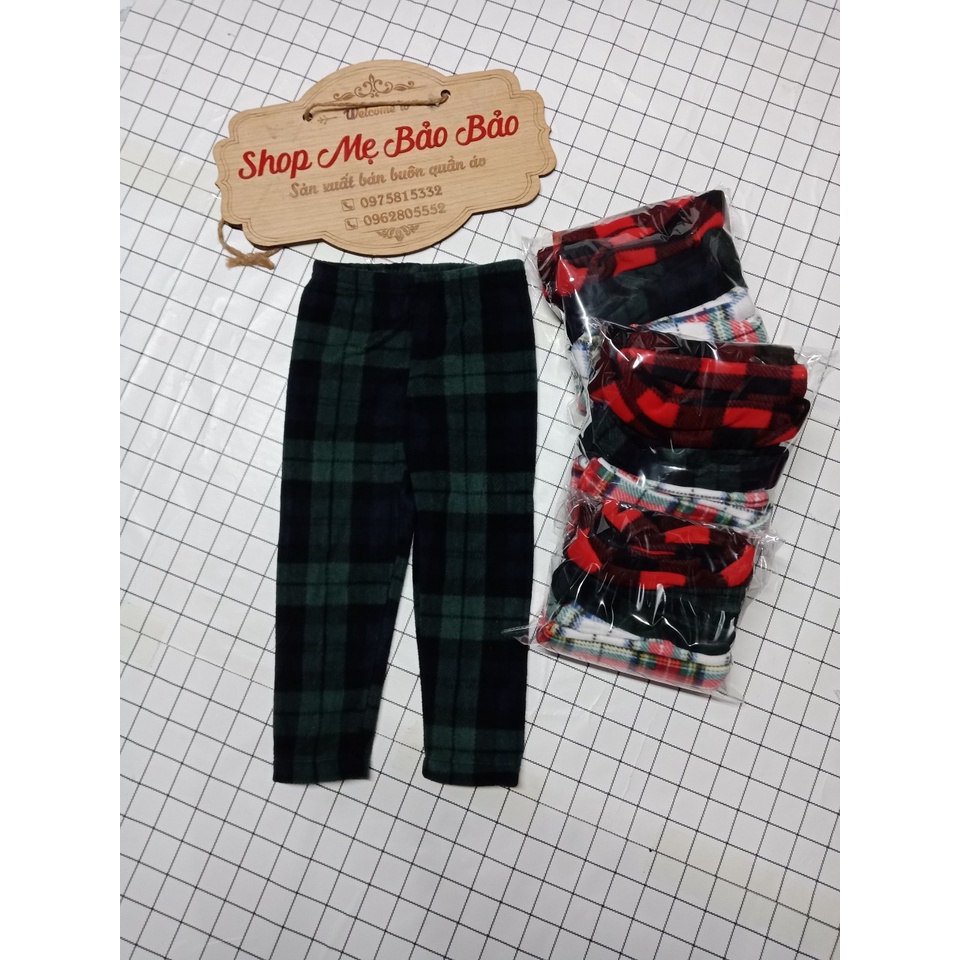 Set 3 quần legging dạ kẻ trẻ em nhiều màu