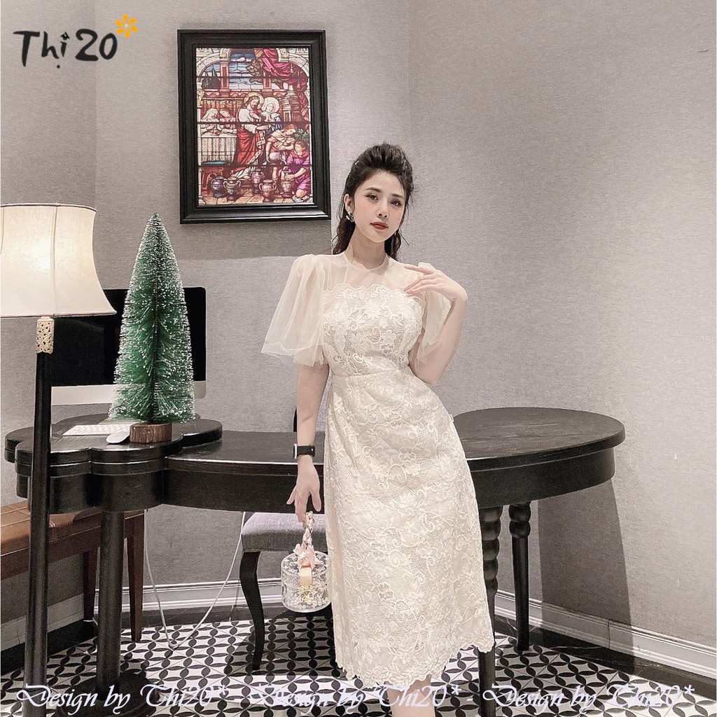Đầm dự tiệc ren dáng xòe V4014, thời trang thiết kế Thi20* phù hợp diện đi làm, đi sự kiện, đi tiệc, đi chơi, đi biển | BigBuy360 - bigbuy360.vn