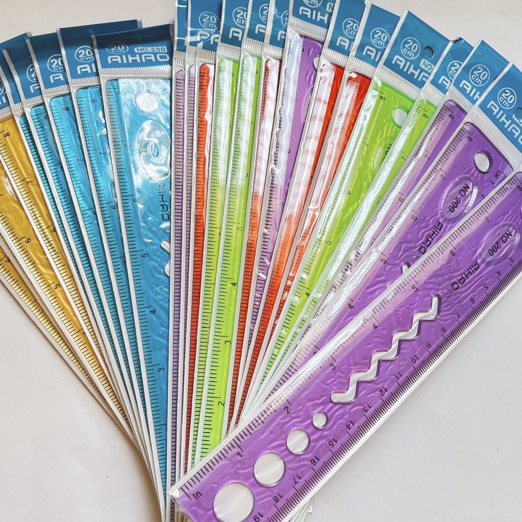 Thước Kẻ Nhựa Dẻo Nhiều Màu 20cm & 30cm