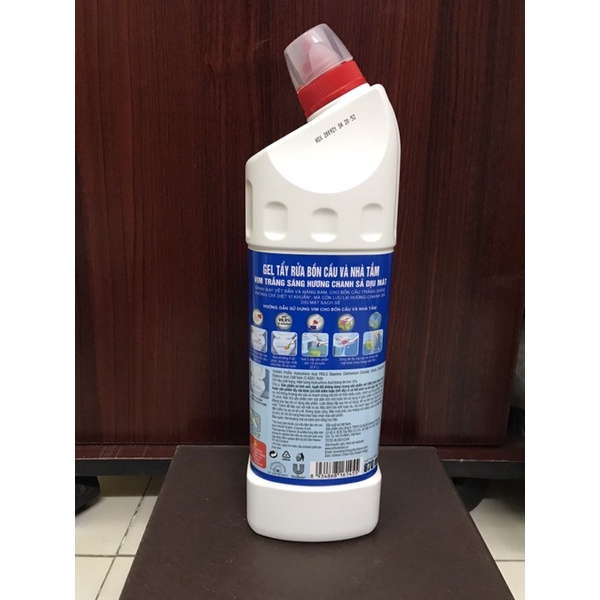 Gel Tẩy Rửa Bồn Cầu Và Nhà Tắm VIM Trắng Sáng Hương Chanh Sả Dịu Mát Chai 850ml Chính Hãng
