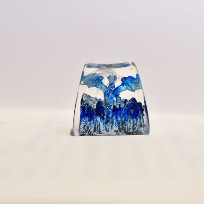 Keycap rồng băng màu xanh