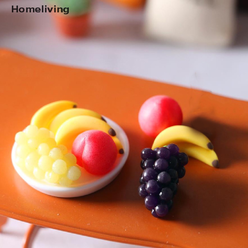 Set 6 Mô Hình Đĩa Trái Cây Mini Trang Trí Nhà Búp Bê