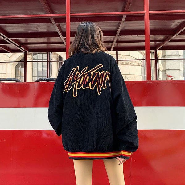 Áo khoác nhung tăm Unisex MOQA Áo khoác bomber Ulzzang cá tính hot trend - GEN_ZOO