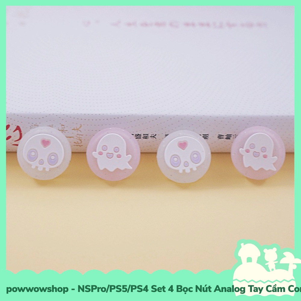 [Sẵn VN - Hỏa Tốc] NSPro/PS4/PS5 Set 4 Bọc Nút Cần Xoay Analog Cho Tay Cầm Controller Ghost &amp; Bones