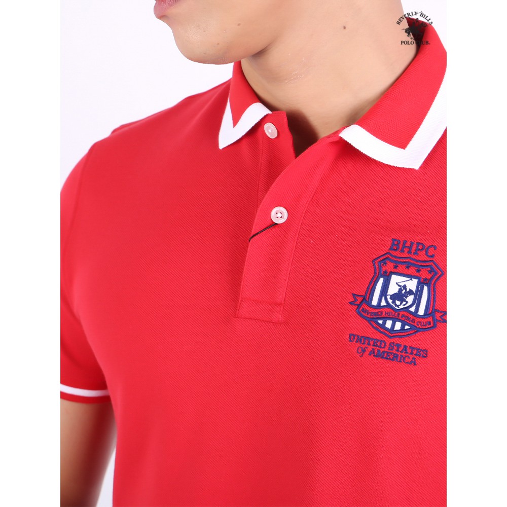 Beverly Hills Polo Club - Áo polo Ngắn tay Nam Classic ĐỎ ĐẬM DBK - BHPC MAPN0081