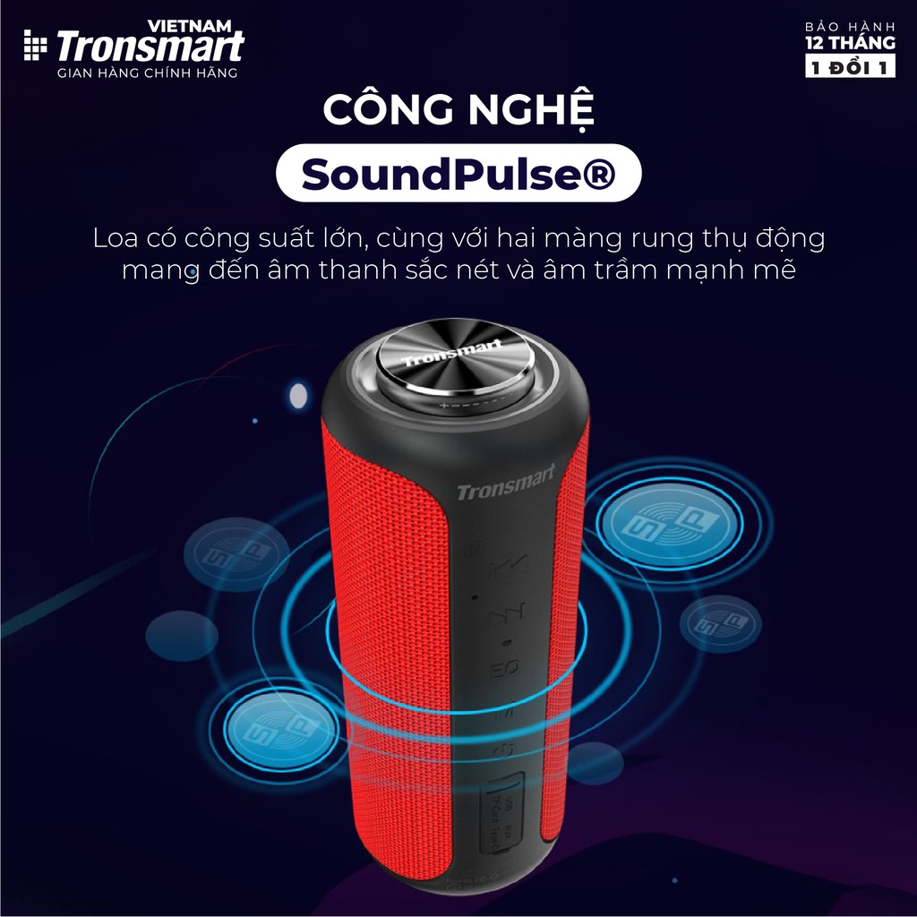 Loa Bluetooth 5.0 Tronsmart Element T6 Plus/ T6 Plus Upgraded - 360 độ - Hàng chính hãng - Bảo hành 12 tháng 1 đổi 1