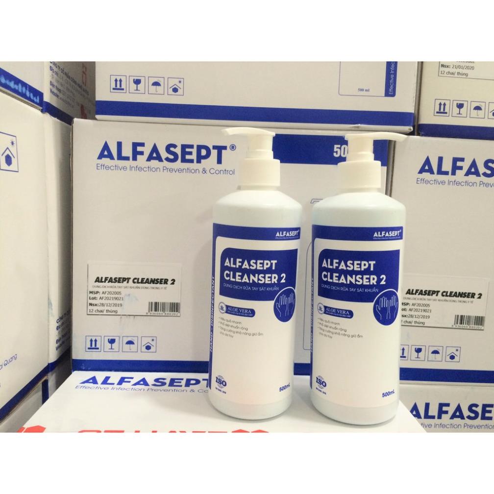 Xà Phòng Rửa Tay ALFASEPT Cleanser 2 Giúp Khử Khuẩn Nhanh Chóng Và Tăng Cường Khả Năng Giữ Ẩm Cho Da Lọ 500ml