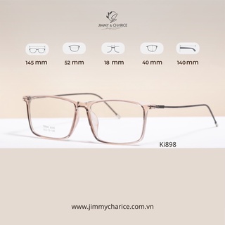 Gọng kính cận nữ Jimmy & Charice mắt vuông gọng mảnh ,càng kính bọc lõi thép có cắt mắt cận, loạn,viễn