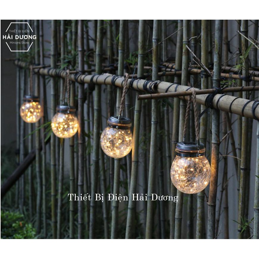 Combo 3 Lọ Thủy Tinh Đèn Led Treo Cây Năng Lượng Mặt Trời MT-145 đom đóm decor lạ mắt 3m 30 mắt - BH 1 năm - Siêu sáng